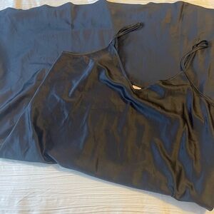 Cabernet NWT black long negligee nightgown intimates spaghetti straps‎ size XL